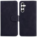 For Samsung Galaxy S25 5G Skin Feel Pure Color Flip Leather Phone Case(Black)