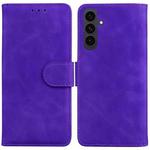 For Samsung Galaxy S25 FE 5G Skin Feel Pure Color Flip Leather Phone Case(Purple)