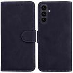 For Samsung Galaxy S25 FE 5G Skin Feel Pure Color Flip Leather Phone Case(Black)