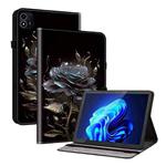 For itel Pad One 10.1 Crystal Texture Painted Leather Smart Tablet Case(Black Rose)