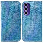 For Samsung Galaxy S24 FE 5G Colorful Magnetic Buckle Leather Phone Case(Blue)