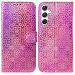 For Samsung Galaxy S25 5G Colorful Magnetic Buckle Leather Phone Case(Pink)