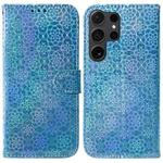 For Samsung Galaxy S25 Ultra 5G Colorful Magnetic Buckle Leather Phone Case(Blue)