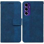 For Samsung Galaxy S24 FE 5G Geometric Embossed Leather Phone Case(Blue)