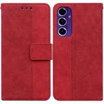 For Samsung Galaxy S24 FE 5G Geometric Embossed Leather Phone Case(Red)