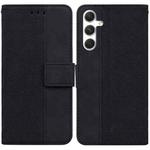 For Samsung Galaxy S25 5G Geometric Embossed Leather Phone Case(Black)