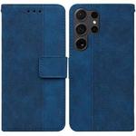 For Samsung Galaxy S25 Ultra 5G Geometric Embossed Leather Phone Case(Blue)