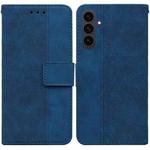 For Samsung Galaxy S25 FE 5G Geometric Embossed Leather Phone Case(Blue)