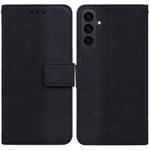 For Samsung Galaxy S25 FE 5G Geometric Embossed Leather Phone Case(Black)