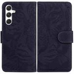 For Samsung Galaxy S25 5G Tiger Embossing Pattern Flip Leather Phone Case(Black)