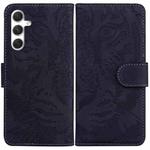 For Samsung Galaxy S25+ 5G Tiger Embossing Pattern Flip Leather Phone Case(Black)