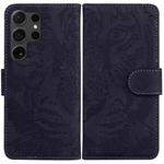 For Samsung Galaxy S25 Ultra 5G Tiger Embossing Pattern Flip Leather Phone Case(Black)