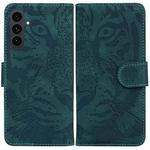 For Samsung Galaxy S25 FE 5G Tiger Embossing Pattern Flip Leather Phone Case(Green)