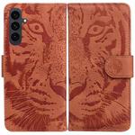 For Samsung Galaxy S25 FE 5G Tiger Embossing Pattern Flip Leather Phone Case(Brown)