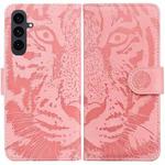 For Samsung Galaxy S25 FE 5G Tiger Embossing Pattern Flip Leather Phone Case(Pink)