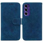 For Samsung Galaxy S24 FE 5G Butterfly Rose Embossed Leather Phone Case(Blue)