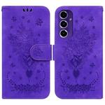 For Samsung Galaxy S24 FE 5G Butterfly Rose Embossed Leather Phone Case(Purple)