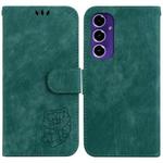 For Samsung Galaxy S24 FE 5G Little Tiger Embossed Leather Phone Case(Green)