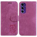 For Samsung Galaxy S24 FE 5G Little Tiger Embossed Leather Phone Case(Rose Red)