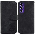 For Samsung Galaxy S24 FE 5G Little Tiger Embossed Leather Phone Case(Black)