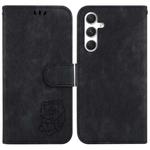 For Samsung Galaxy S25 5G Little Tiger Embossed Leather Phone Case(Black)