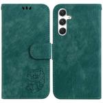 For Samsung Galaxy S25+ 5G Little Tiger Embossed Leather Phone Case(Green)