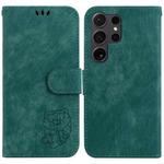 For Samsung Galaxy S25 Ultra 5G Little Tiger Embossed Leather Phone Case(Green)