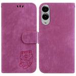 For Samsung Galaxy S25 Edge 5G Little Tiger Embossed Leather Phone Case(Rose Red)