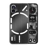 For Nothing Phone 1 PC Hybrid Aluminum Alloy Brushed Shockproof Phone Case(Black)