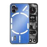 For Nothing Phone 1 PC Hybrid Aluminum Alloy Brushed Shockproof Phone Case(Blue)