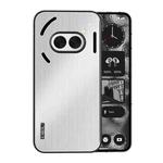 For Nothing Phone 2a PC Hybrid Aluminum Alloy Brushed Shockproof Phone Case(Silver)