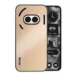 For Nothing Phone 2a PC Hybrid Aluminum Alloy Brushed Shockproof Phone Case(Gold)