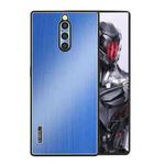 For ZTE nubia Red Magic 8 Pro / 8 Pro+ PC Hybrid Aluminum Alloy Brushed Shockproof Phone Case(Blue)