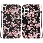 For Samsung Galaxy S25 5G Crystal Texture Colored Drawing Leather Phone Case(Plum Bossom)