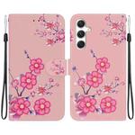 For Samsung Galaxy S25 5G Crystal Texture Colored Drawing Leather Phone Case(Cherry Blossoms)