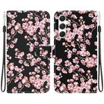 For Samsung Galaxy S25+ 5G Crystal Texture Colored Drawing Leather Phone Case(Plum Bossom)