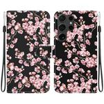 For Samsung Galaxy S25 Ultra 5G Crystal Texture Colored Drawing Leather Phone Case(Plum Bossom)
