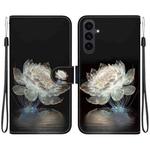 For Samsung Galaxy S25 FE 5G Crystal Texture Colored Drawing Leather Phone Case(Crystal Peony)