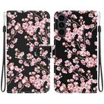 For Samsung Galaxy S25 FE 5G Crystal Texture Colored Drawing Leather Phone Case(Plum Bossom)