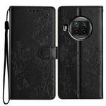 For Xiaomi Mi 10T Lite 5G Butterflies and Flowers Leather Phone Case(Black)