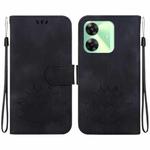 For Realme C61 / C63 / Note 60 Lotus Embossed Leather Phone Case(Black)