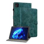 For itel Pad One 10.1 Tiger Pattern Flip Leather Tablet Case(Dark Green)