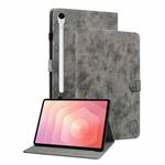 For Samsung Galaxy Tab S11 Tiger Pattern Flip Leather Tablet Case(Grey)