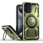 For iPhone 16 Plus Armor II Series MagSafe Magnetic Holder Phone Case(Army Green)