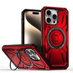 For iPhone 15 Pro Max Armor II Series MagSafe Magnetic Holder Phone Case(Red)