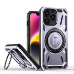 For iPhone 13 Pro Armor II Series MagSafe Magnetic Holder Phone Case(Light Purple)