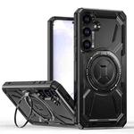 For Samsung Galaxy S25+ 5G Armor II Series MagSafe Magnetic Holder Phone Case(Black)
