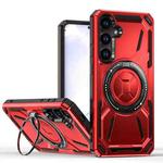 For Samsung Galaxy S25+ 5G Armor II Series MagSafe Magnetic Holder Phone Case(Red)