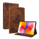 For Huawei MatePad SE 11 2024 Butterfly Flower Embossed Leather Tablet Case(Brown)