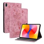 For Huawei MatePad SE 11 2024 Butterfly Rose Embossed Leather Tablet Case(Pink)